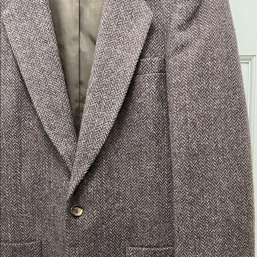 Vintage Dayton's Daniel Hechter Brown Wool Herringbone Blazer - Size Large
